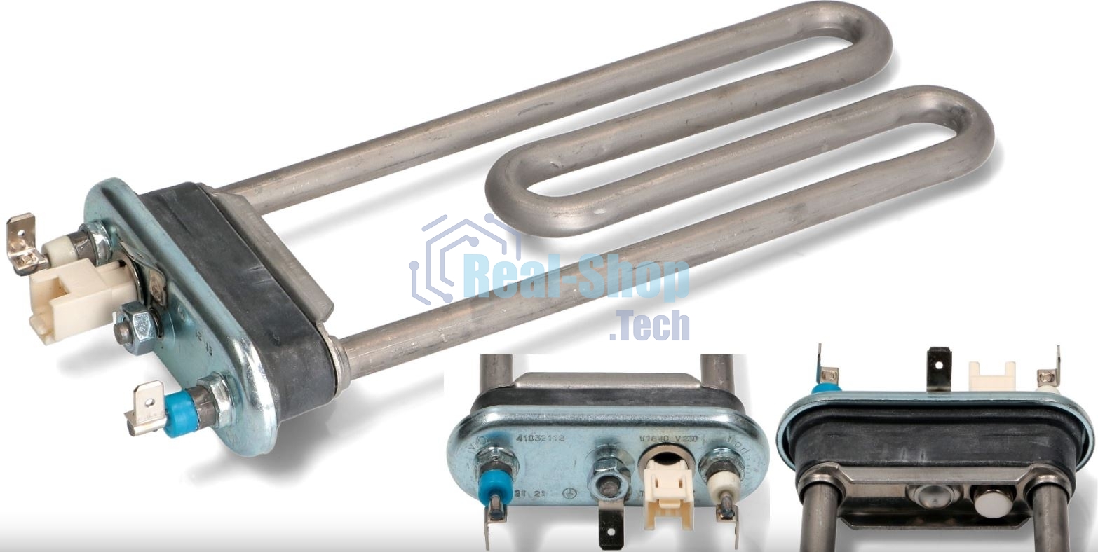 Нагреватель (ТЭН) для стиральной машины Candy, Hoover 1640W, L-180 с датчиком, Thermowatt 3406113