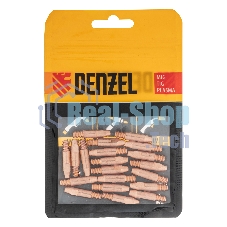 Токосъемный наконечник под проволоку Denzel 1,2 мм, М6х28, E-CU, 20 шт для MIG горелки тип 24