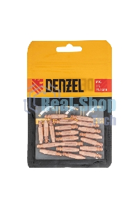 Токосъемный наконечник под проволоку Denzel 1,2 мм, М6х28, E-CU, 20 шт для MIG горелки тип 24