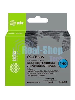 Картридж струйный Cactus CS-CB335 №140 черный (17 мл.) для HP DeskJet D4263/D4363; OfficeJet J5783/J6413