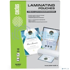 Пленка для ламинирования Cactus 100мкм A3 (100 шт) глянцевая426x303 мм CS-LPGA3100100
