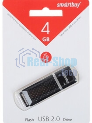 Флешка USB Smartbuy Quartz Black (SB4GbQZ-K), 4Gb, USB 2.0, R/W 15/5, черный