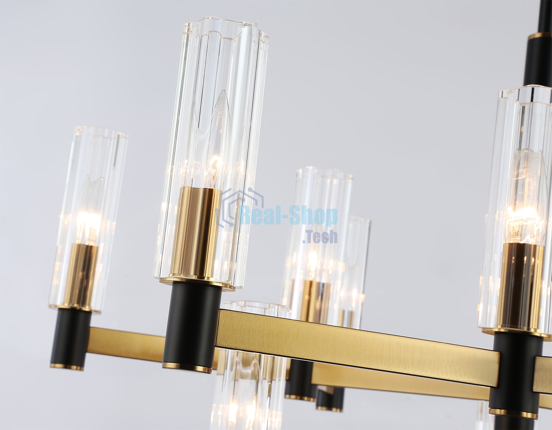 Люстра Ambrella light LH55515/12 BK/BS/CL черный/латунь/прозрачный E14*12 max 40W D860*905