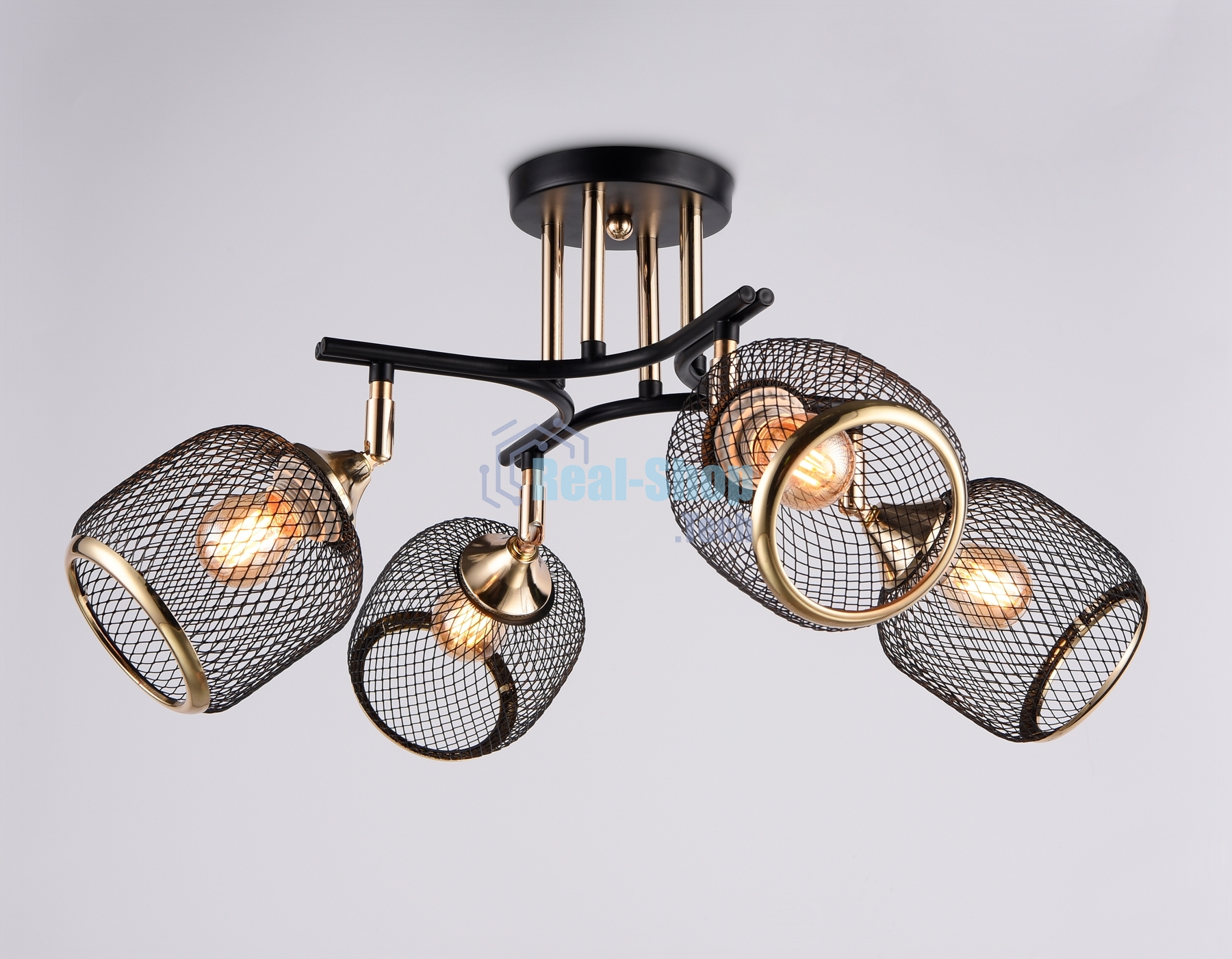 Светильник Ambrella light TR80177/4 BK/FGD черный/золото E27/4 max 40W D640*260