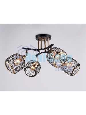 Светильник Ambrella light TR80177/4 BK/FGD черный/золото E27/4 max 40W D640*260