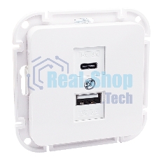 Механизм роз. Type-C+USB 3А серия АСТРУМ, белый (РП5-6562)