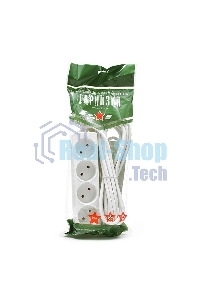 Удлинитель Гарнизон EL-NL4-W-5, 4 розетки допустимый ток 10А, длина 5 м.