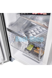 Холодильник Maunfeld MFF177NFSB черный глянц. двухкамерный 263/170л морозилка сбоку, No Frost, Side by Side