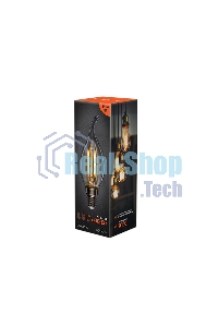 Лампа светодиодная филаментная Rexant Свеча на ветру CN37 7.5 Вт 600 Лм 2700K E14 прозрачная колба