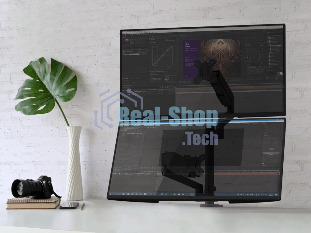 Кронштейн (держатель) ONKRON G140 для двух мониторов 13