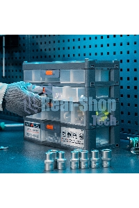 Органайзер для хранения с выдвижными лотками 310х150х260мм, 4 секции, пластик Stels