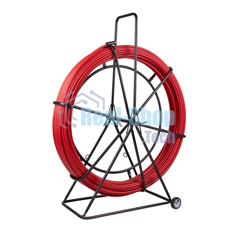 Протяжка кабельная Rexant (УЗК в тележке) стеклопруток, d=11,0мм, 200м, красная