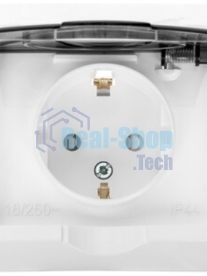 Розетка 1-м СП Этюд защ. шторки с заземл. IP44 белый SchE PC16-044B