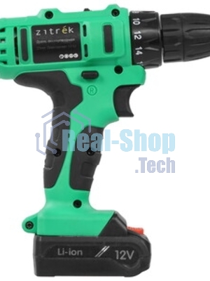 Дрель-шуруповерт Zitrek Greenpower 12-Li 063-4074, 12 В, 1,5 Ач, 32 Нм, щеточный