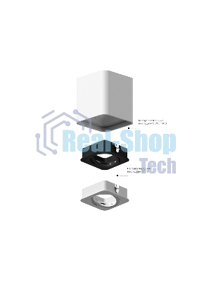 Корпус светильника C7842 SGR серый песок 95*95*H100mm MR16 GU5.3
