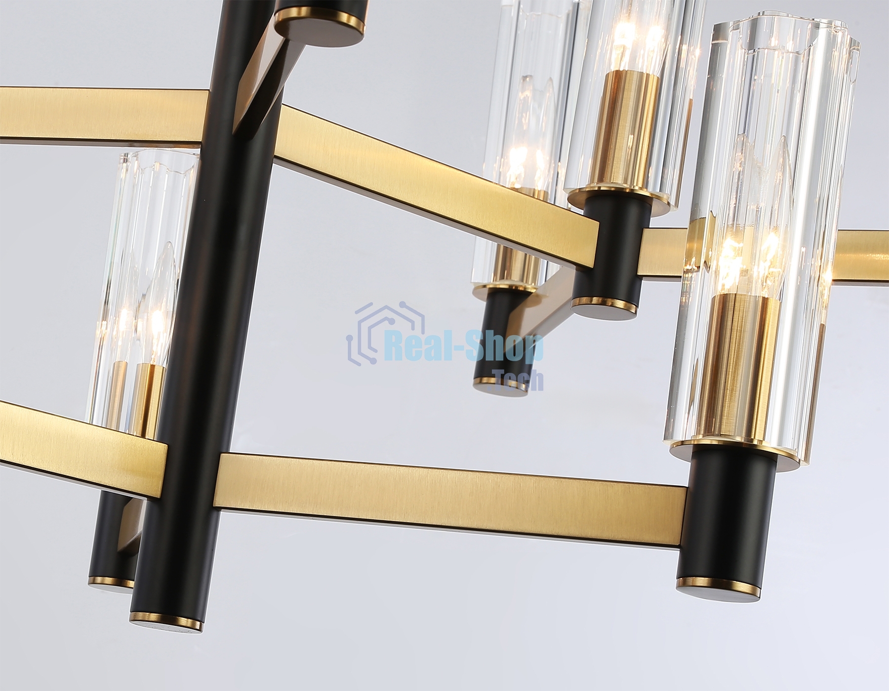 Люстра Ambrella light LH55515/12 BK/BS/CL черный/латунь/прозрачный E14*12 max 40W D860*905