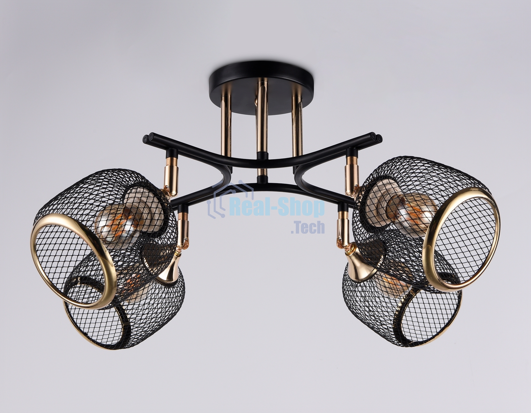 Светильник Ambrella light TR80177/4 BK/FGD черный/золото E27/4 max 40W D640*260