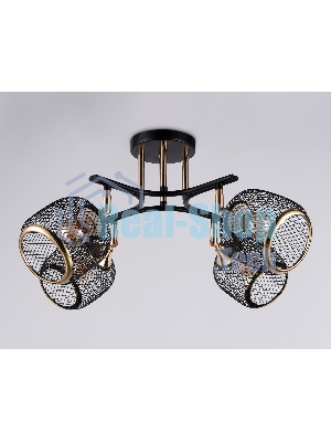 Светильник Ambrella light TR80177/4 BK/FGD черный/золото E27/4 max 40W D640*260