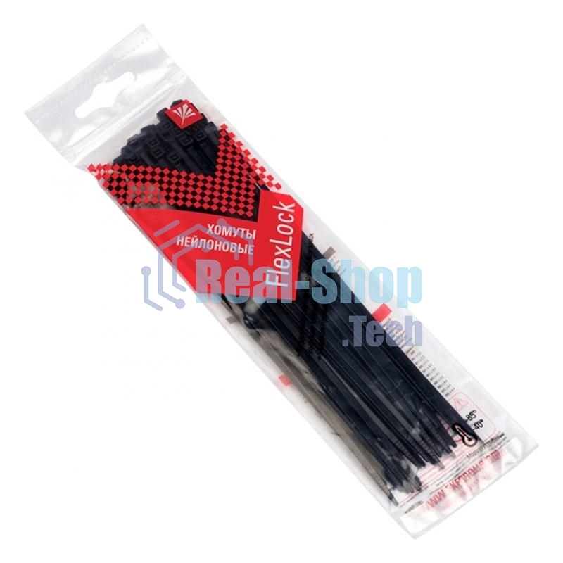 Хомут P6.6 4.8x200 FlexLock стандартный черн. (уп.50шт) PROxima EKF plc-fl-ctsb-4.8x200-r