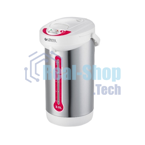 Термопот Centek CT-0080 белый, 3л, 600Вт, 3 способа подачи воды, корпус из нержавеющей стали