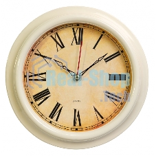 Часы настенные аналоговые Бюрократ WallC-R74P D21см слоновая кость