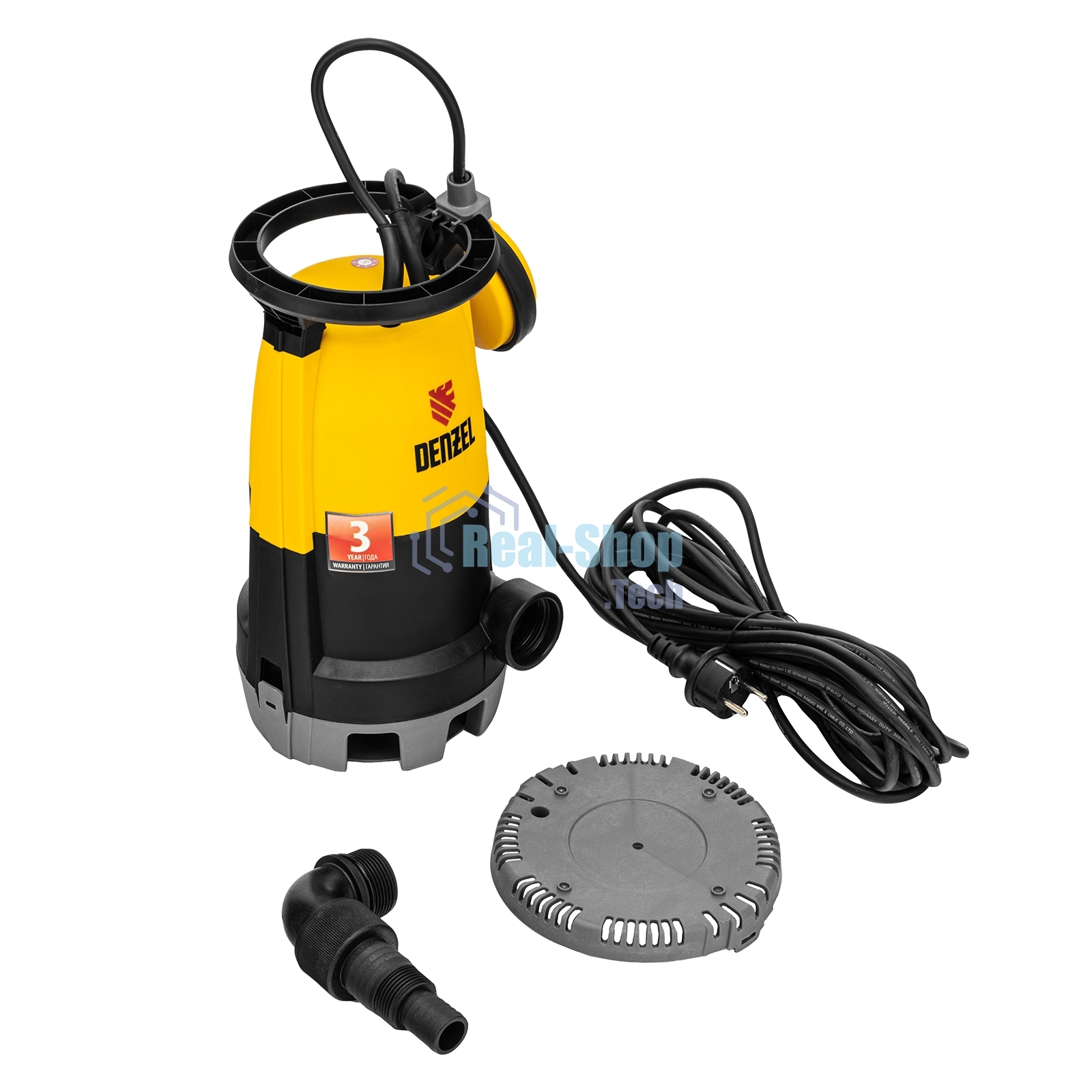 Дренажный насос для чистой и грязной воды Denzel DP-450S, 450 Вт, напор 6 м, 12000 л/ч
