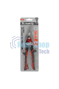 Ножницы по металлу Matrix, 250 мм, левый рез,сталь CRMO,двухкомпонентные рукоятки, PRO