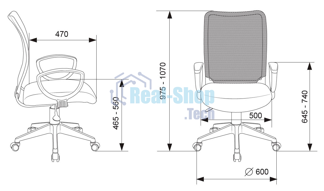 Кресло компьютерное Бюрократ Ch-599AXSN спинка сетка черный, сиденье черный TW-11