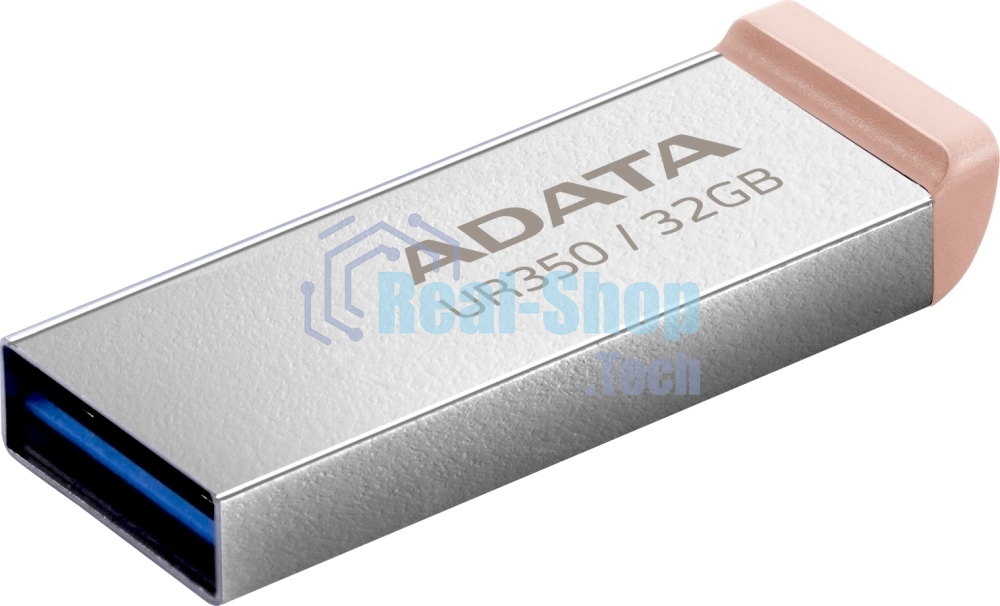 Флешка USB ADATA UR350 (UR350-32G-RSR/BG), 32G, USB 3.2, R/W 100/15, серебристый/коричневый