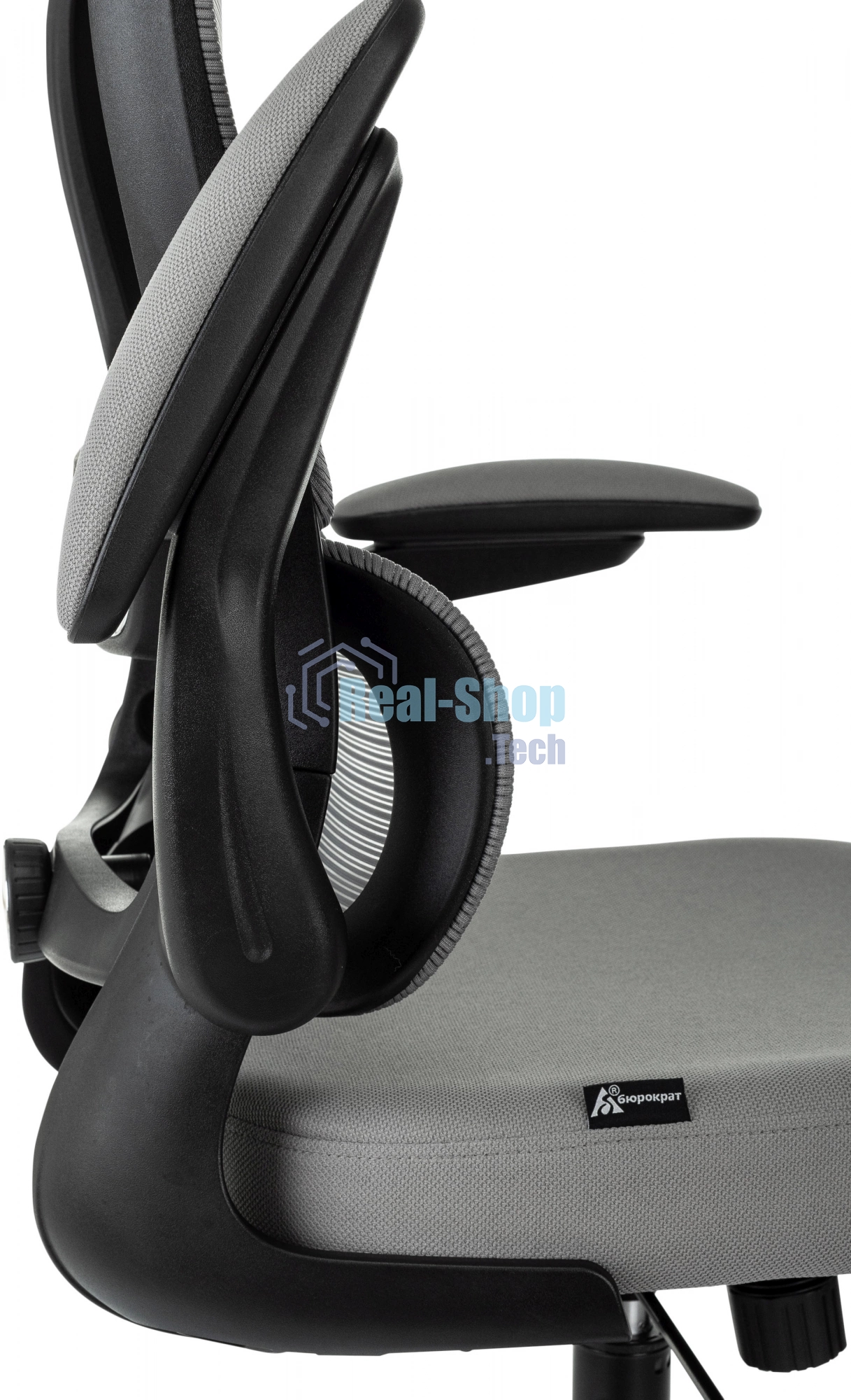 Кресло руководителя Бюрократ Sigma 1 серый, сетка/ткань, крестов. пластик