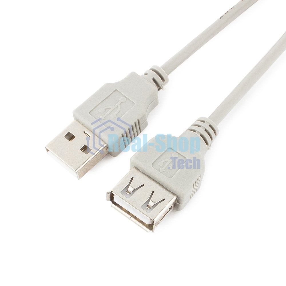 Кабель-удлинитель USB2.0 Cablexpert CC-USB2-AMAF-75CM-N, AM/AF, медь, Pro, 75 см, серый, пакет