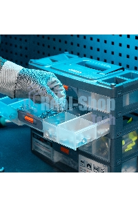 Органайзер для хранения с выдвижными лотками 310х150х260мм, 4 секции, пластик Stels