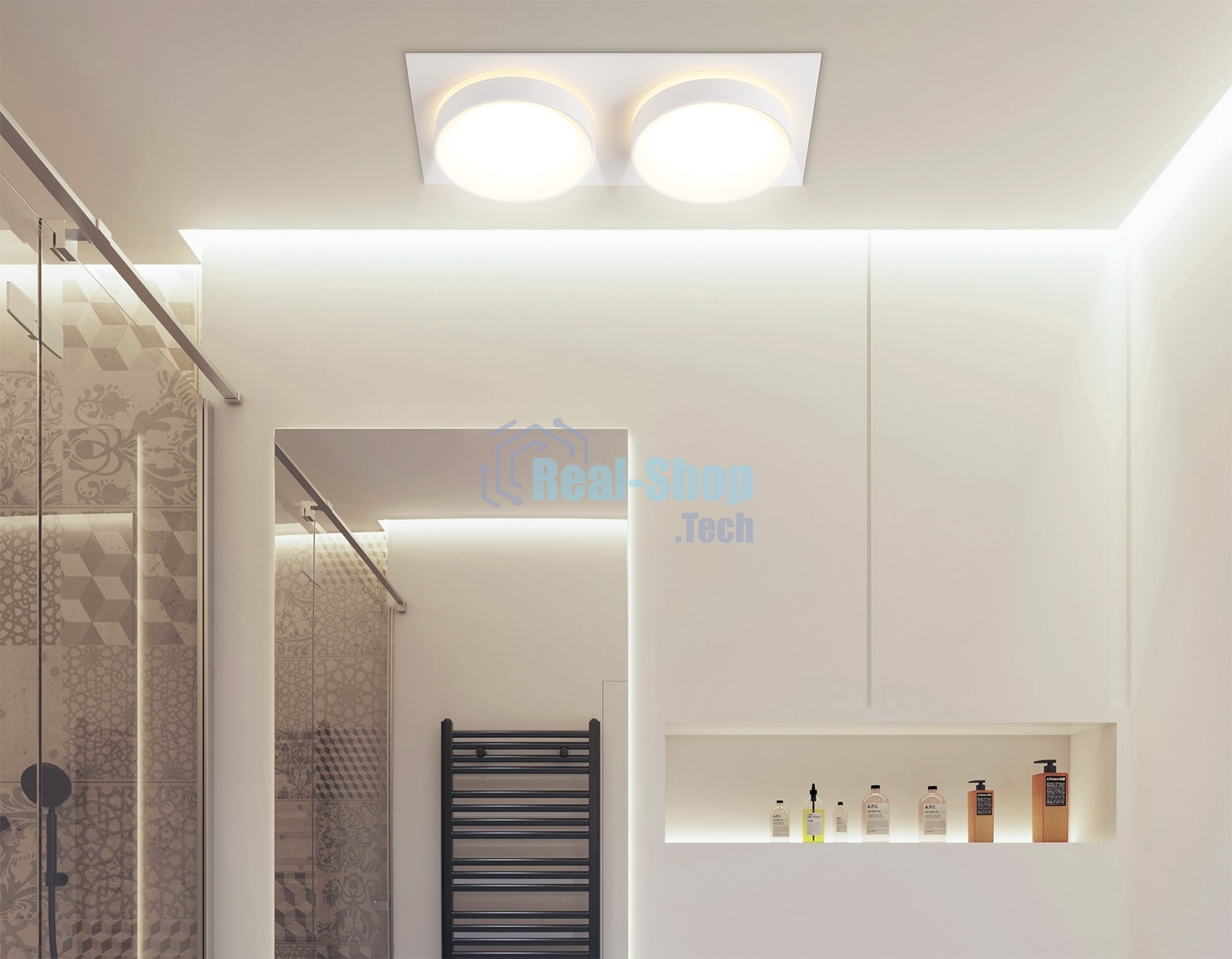 Светильник Ambrella light TN6711/2 WH белый IP44 GX53/2 max 15W 210*105*45
