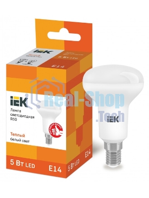 Лампа светодиодная IEK LLE-R50-5-230-30-E14 ECO R50 5Вт 3000К теплый белый E14 450лм 230-240В