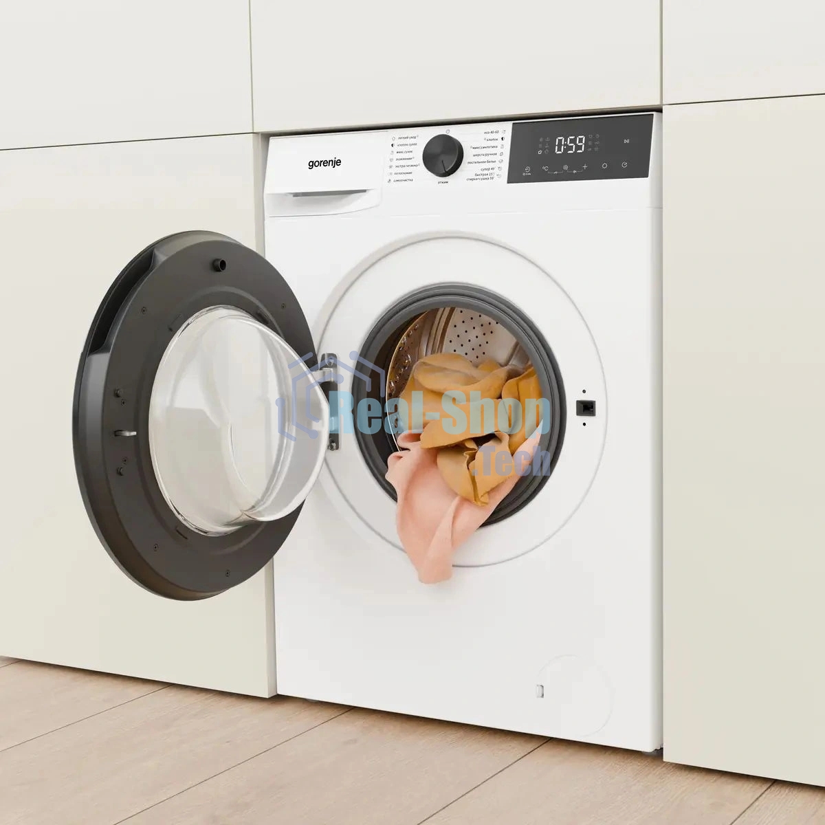 Стиральная машина Gorenje WDG2P854A3C2/C, белая, загрузка фронтальная 8 кг, 1400 об/мин, класс A