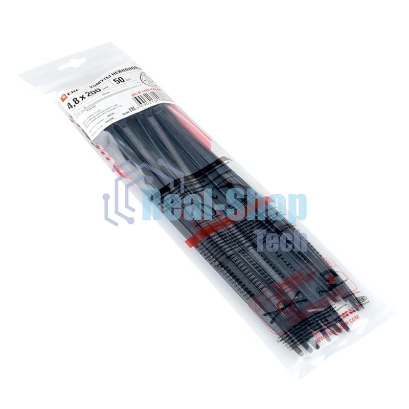 Хомут P6.6 4.8x200 FlexLock стандартный черн. (уп.50шт) PROxima EKF plc-fl-ctsb-4.8x200-r