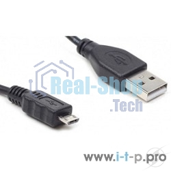 Кабель USB2.0 Pro Cablexpert CC-mUSB2-AMBM-1M, AM/microBM 5P, 1м, экран, черный, пакет