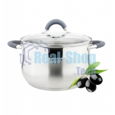 Кастрюля со стеклянной крышкой Zeidan Z-50252 4,0 л (O20х12.5 см), нерж.сталь, внутренняя - матовая полировка, снаружи - комбинированная полировка, шкала литража, ручки с силиконовым покрытием, капсулир. дно, подарочная упаковка с пластиковой ручкой