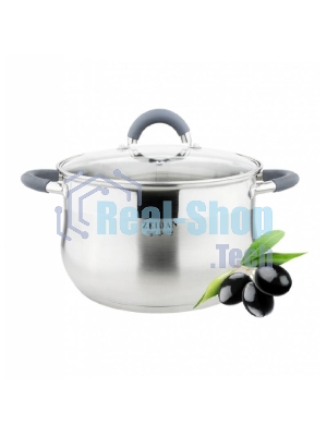 Кастрюля со стеклянной крышкой Zeidan Z-50252 4,0 л (O20х12.5 см), нерж.сталь, внутренняя - матовая полировка, снаружи - комбинированная полировка, шкала литража, ручки с силиконовым покрытием, капсулир. дно, подарочная упаковка с пластиковой ручкой