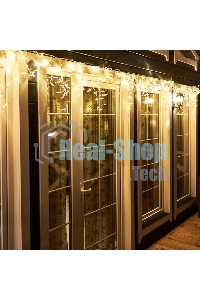 Новогодние светоукрашения Neon-night Гирлянда Айсикл (бахрома) светодиодный, 4,8 х 0,6 м, белый провод, 220В, диоды тепло-белые