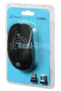 Мышь беспроводная Oklick 610MWC черный, 1600 dpi, радиоканал, USB/USB-C, кнопки - 6