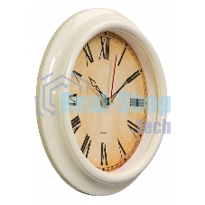 Часы настенные аналоговые Бюрократ WallC-R74P D21см слоновая кость