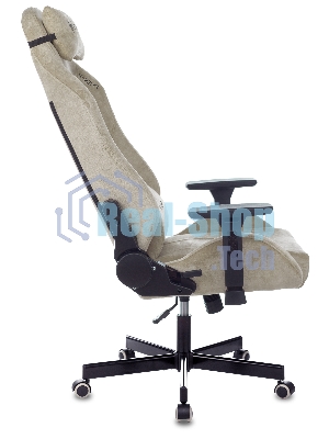 Кресло игровое Бюрократ Knight N1 Fabric бежевый Light-21, с подголов. крестовина металл