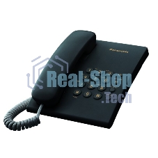 Телефон проводной Panasonic KX-TS2350RUB черный повтор номера, регул-ка громкости, кр.на стену