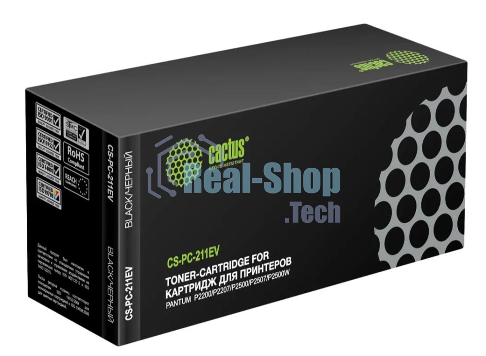 Картридж лазерный Cactus CS-PC-211EV PC-211EV черный (1600 стр.) для Pantum P2200/P2207/P2500/P2507/P2500W/M6500/M6550/M6607