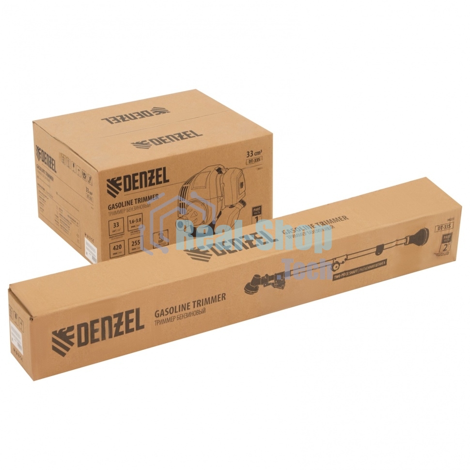 Триммер Denzel DT 33S бензиновый 33см3 1.8 лс. разъемная штанга состоит из 2 частей