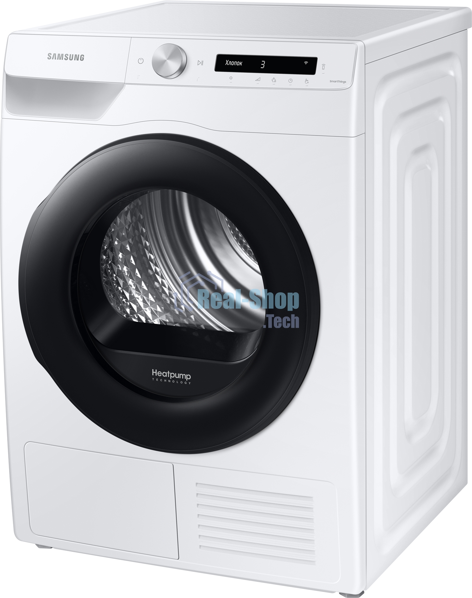 Сушильная машина Samsung DV90T5240AW/LP белый, 9 кг, сушка - тепловой насос, программ - 14, 60 x 85 x 65 см