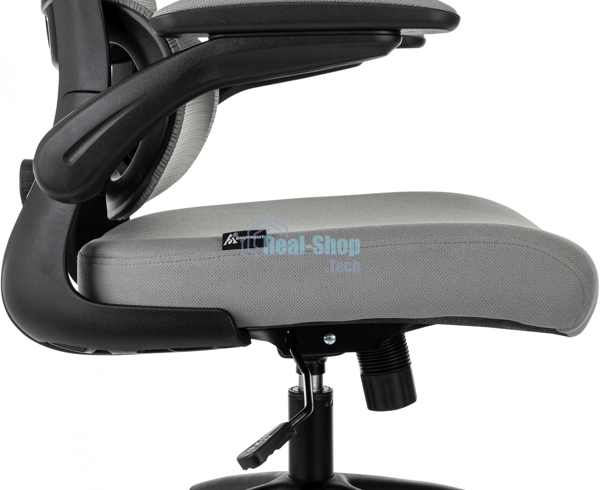 Кресло руководителя Бюрократ Sigma 1 серый, сетка/ткань, крестов. пластик