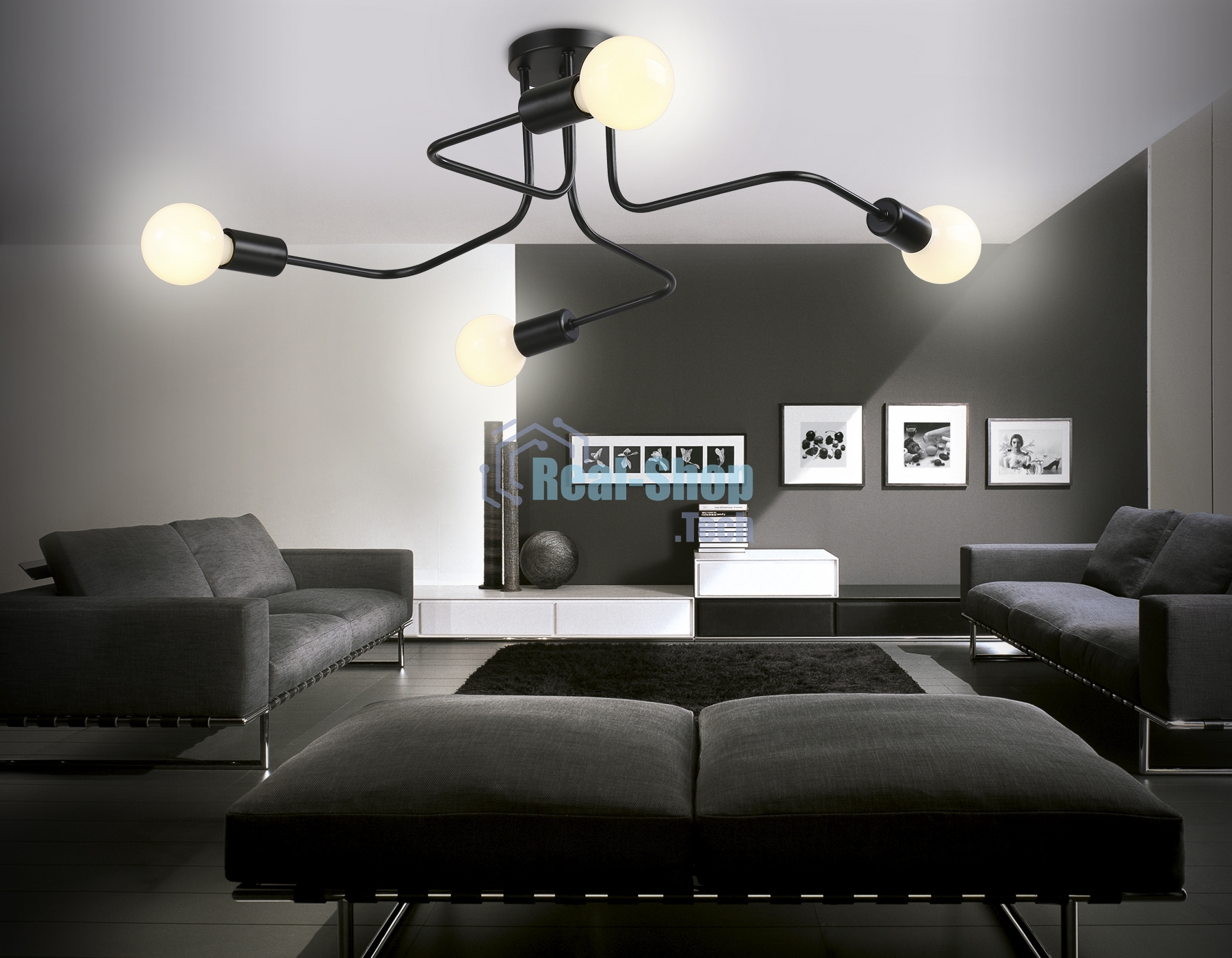 Светильник Ambrella light TR8022/4 BK черный E27*4 max 40W D715*205