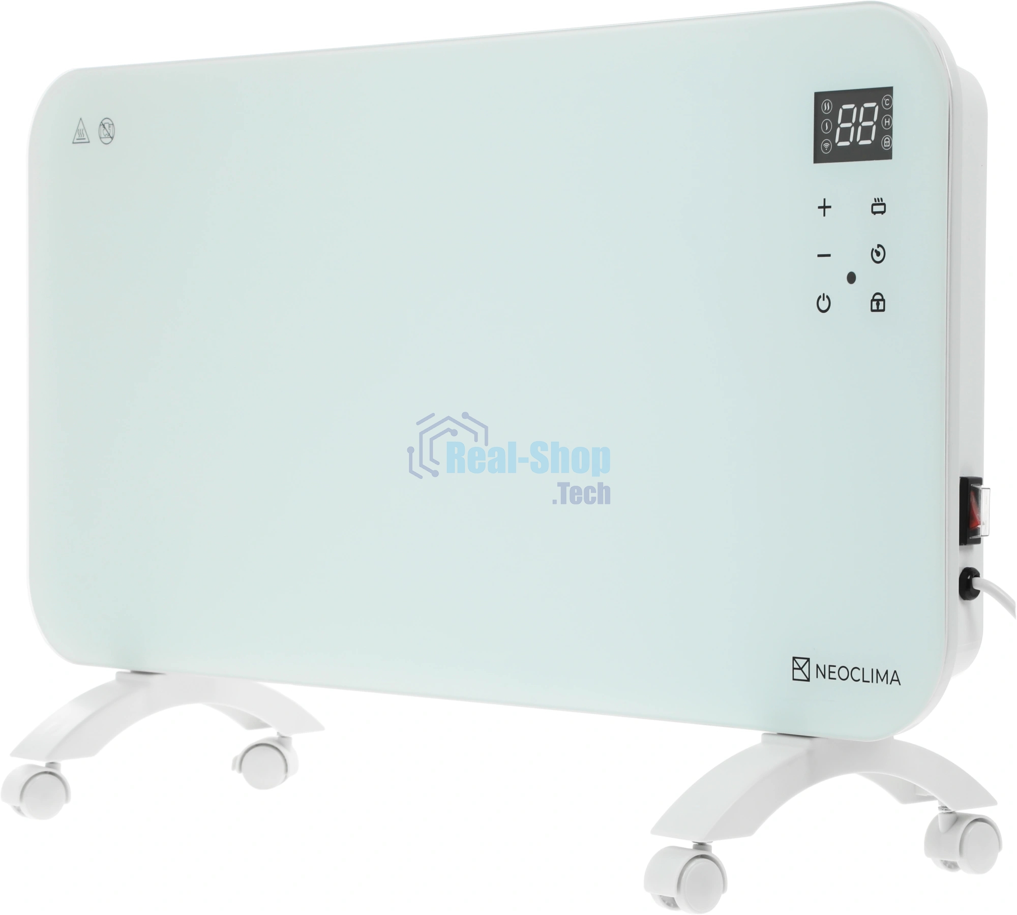 Конвектор электрический Neoclima AURA-2000W белый, 2000 Вт, 25 м2, электронный термостат, Wi-Fi